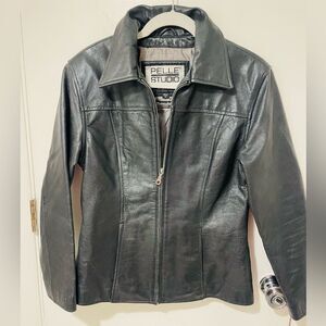 Pelle Studio Wilsons Leather black jacket w Thinsulate insulation ladies biker M